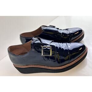 Halogen Emma Monk Strap Patent Leather Oxford, Navy Sz: 11M, 45-03